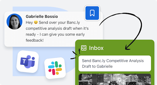 Illustration of a Slack message being turned into a Vello card.